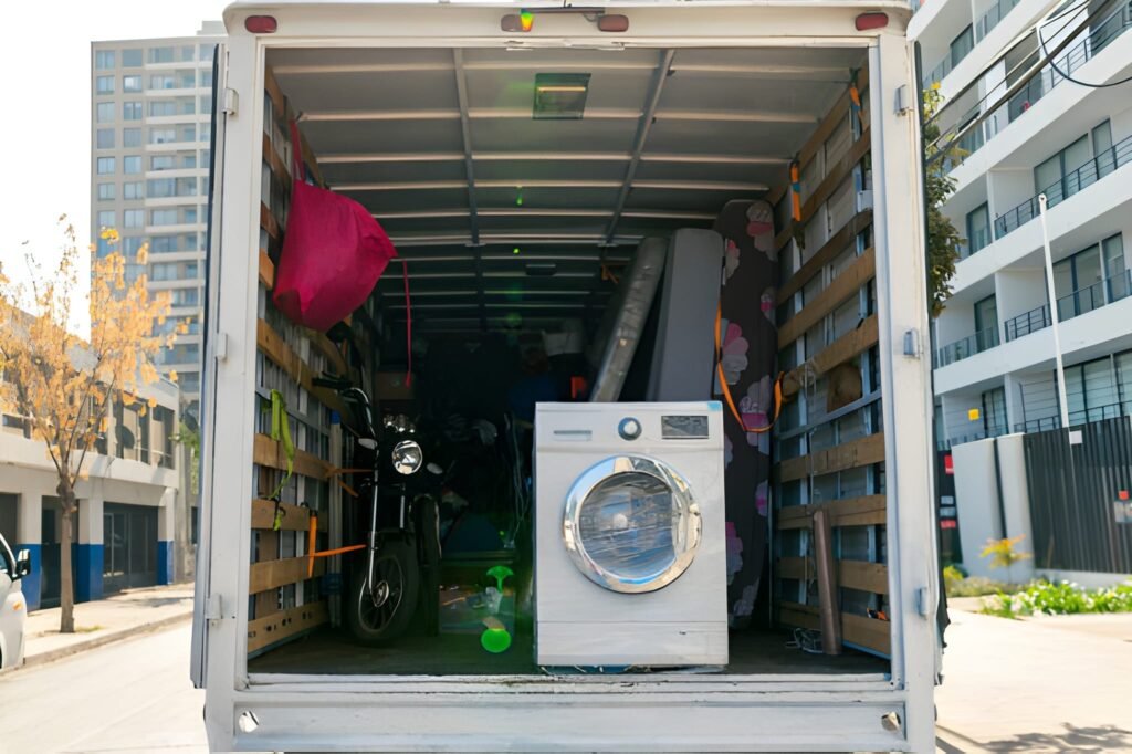 Truck loaded with appliances and bulky items