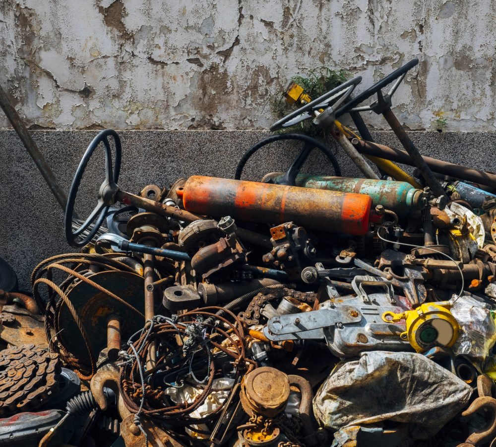 old rusty junk and garbage of steel